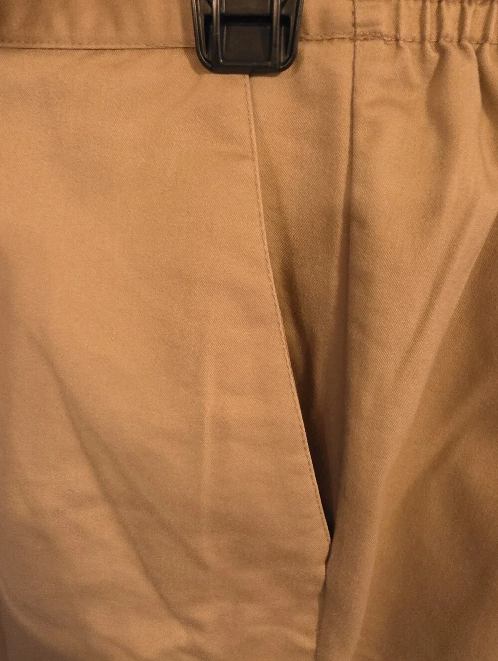 Womens Alfred Dunner Half Elastic Waist,2 Side pockets, Straight Leg, Tan